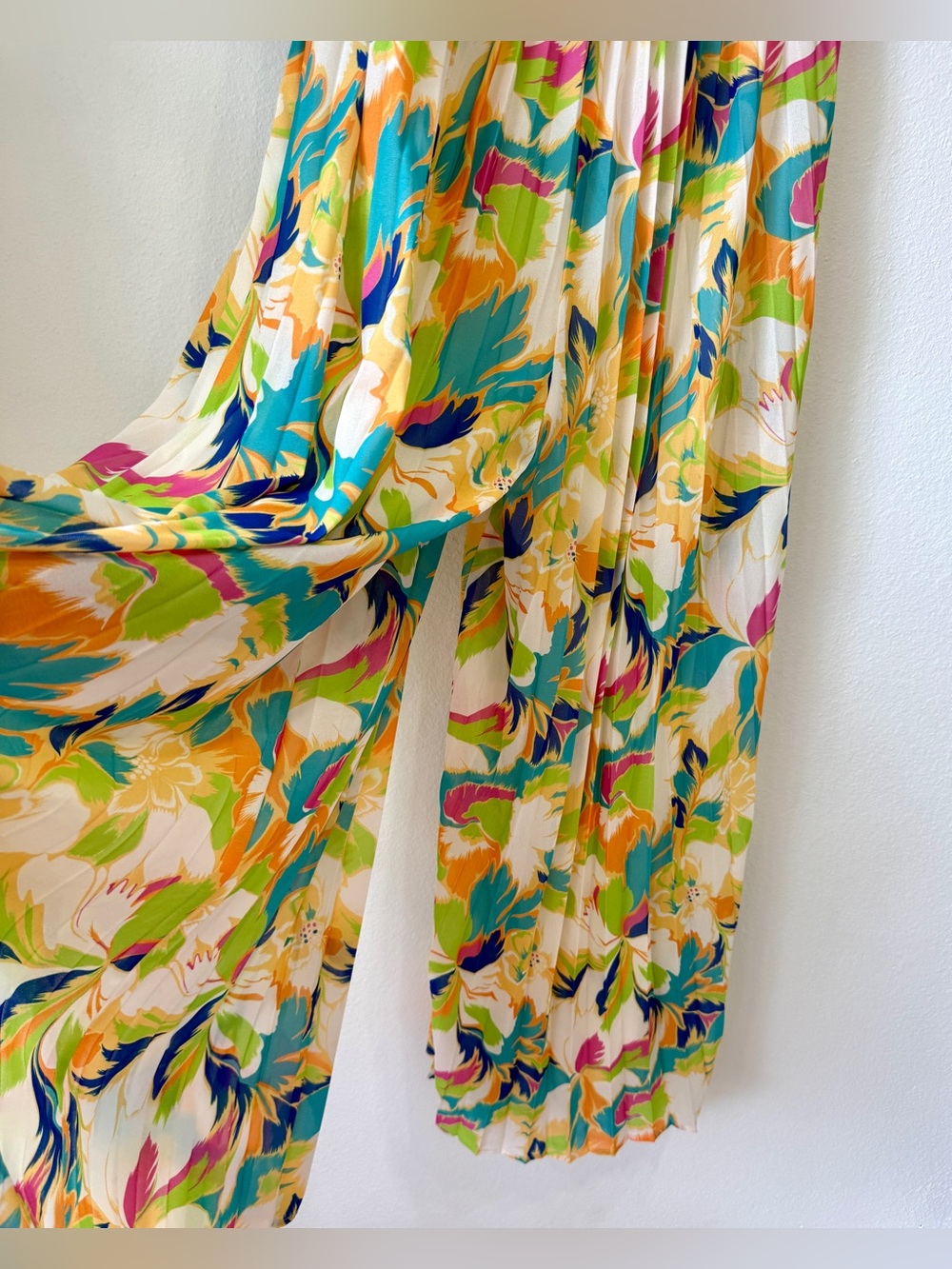 Flying Tomato Strapless Tropical Print Wide Leg Jumpsuit Size L - Picture 7 of 11